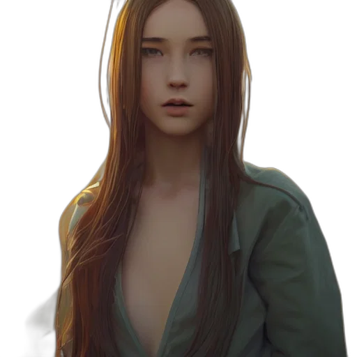 dress, face, jacket, hair transparent PNG cut-out