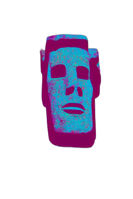 mask, face, robot, bottle, vaporwave, 3d render, concept art, pixel art transparent PNG cut-out