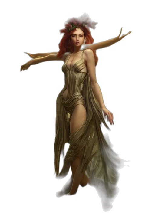 dress, staff, fantasy art, concept art transparent PNG cut-out
