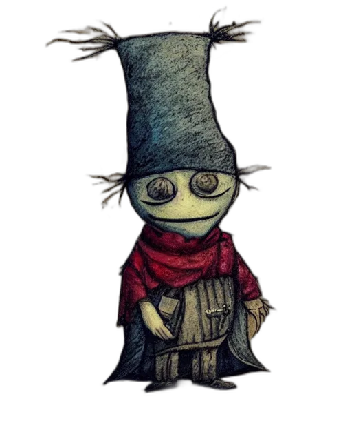hat, staff, creature, mask transparent PNG cut-out