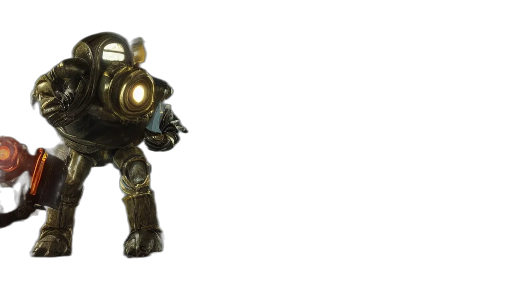 robot, weapon, staff, 3d render transparent PNG cut-out