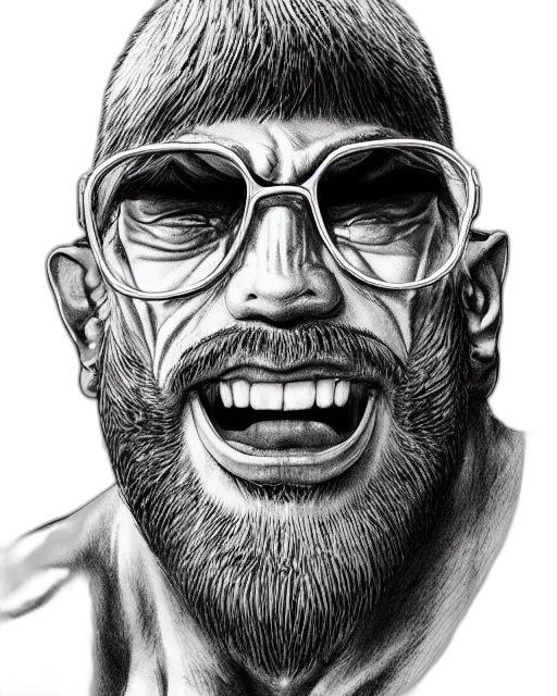 face, creature, photorealistic, comic book art, pencil sketch, cartoon, highly, detailed transparent PNG cut-out