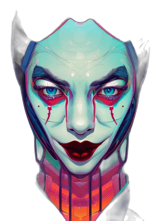 face, mask, creature, cyberpunk transparent PNG cut-out