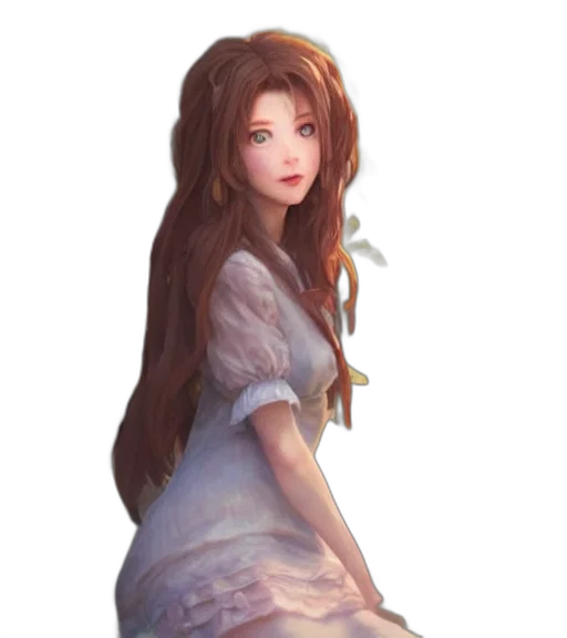 dress, staff, hair, face transparent PNG cut-out