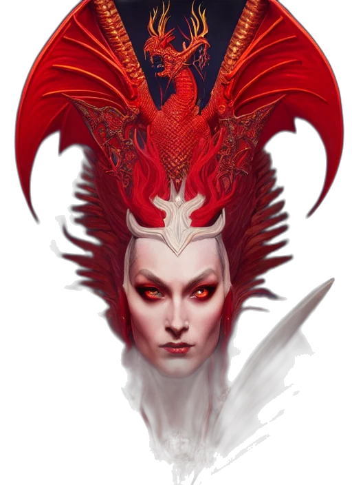 dragon, creature, crown, fantasy art, concept art, comic book art, pixel art, red transparent PNG cut-out