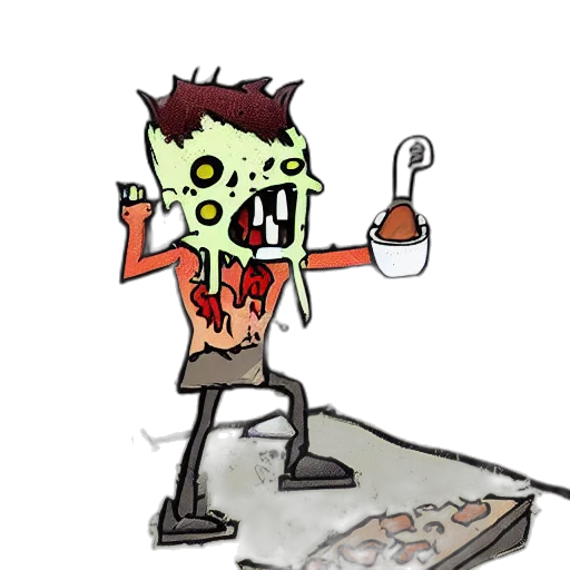 food, creature, staff, robot, concept art, comic book art, cartoon, watercolor transparent PNG cut-out
