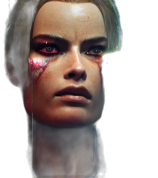 face, robot, staff, mask, cyberpunk, concept art, fantasy art, photorealistic transparent PNG cut-out