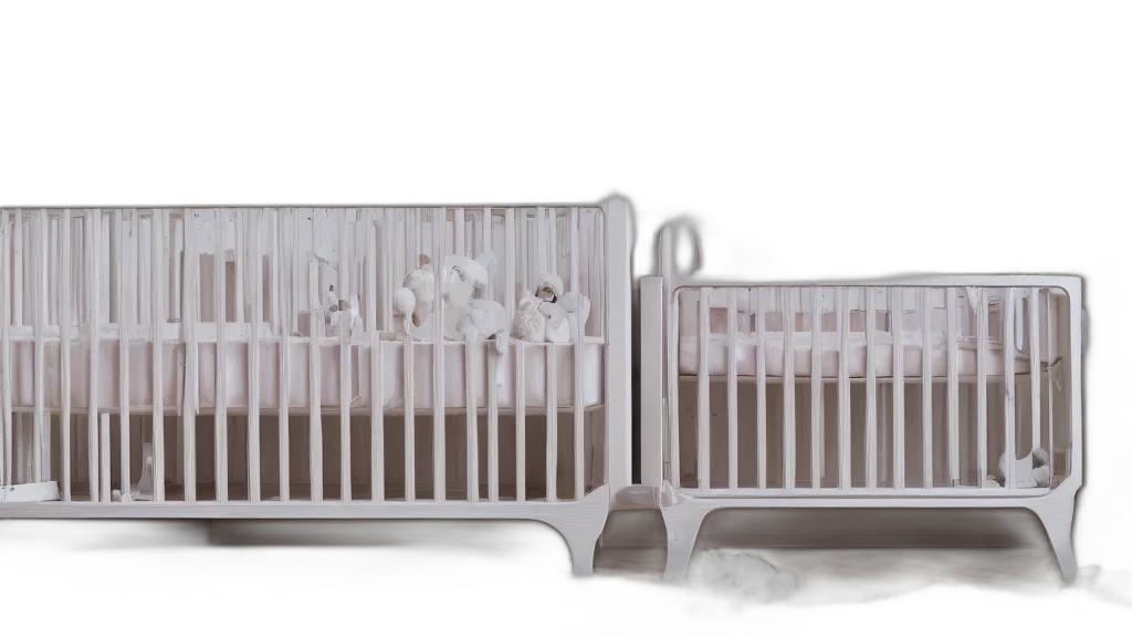 3d render, photorealistic, rollei, sample, photo, baby, crib, mobile transparent PNG cut-out