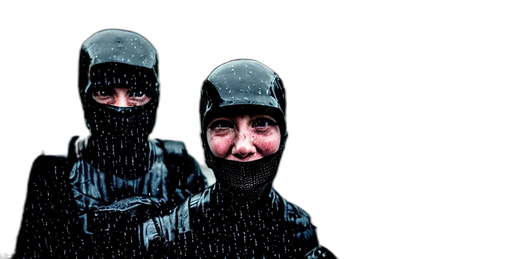 mask, jacket, face, weapon transparent PNG cut-out
