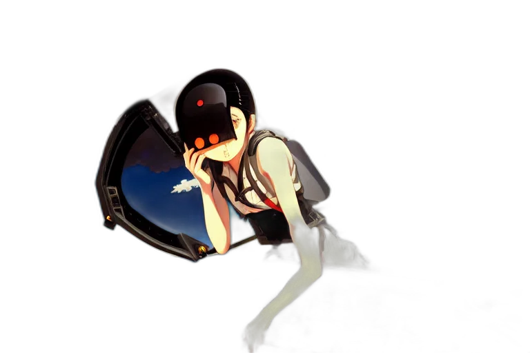 staff, mask, jacket, robot transparent PNG cut-out