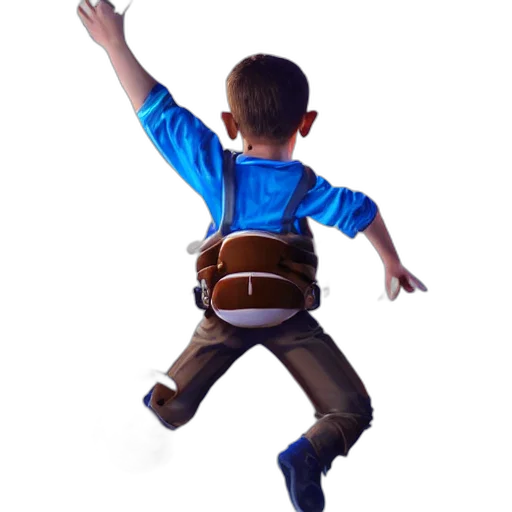 staff, jacket, 3d render, concept art, photorealistic, shoot, behind, boy transparent PNG cut-out