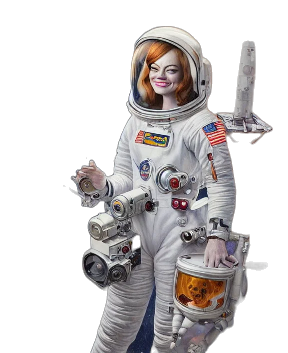 robot, staff, concept art, outer space transparent PNG cut-out