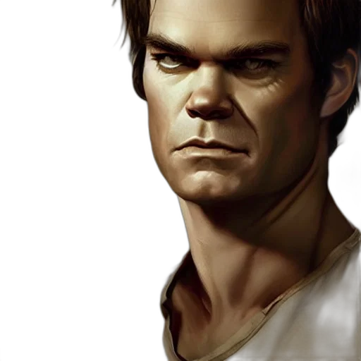 face, photorealistic, fantasy art, comic book art, concept art, earth tones, dexter, morgan transparent PNG cut-out
