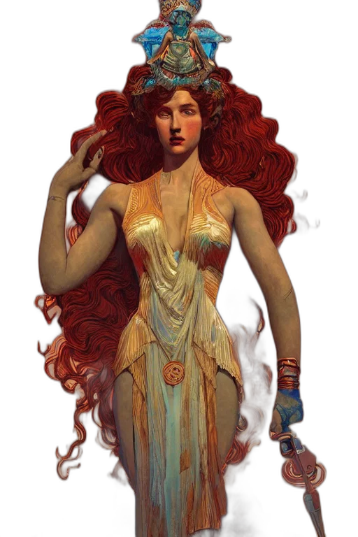 dress, fantasy art, concept art, comic book art transparent PNG cut-out