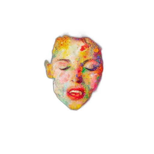 mask, face, crown, creature, watercolor, vaporwave, photorealistic, pixel art transparent PNG cut-out