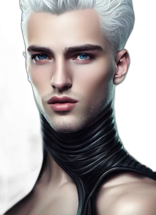 face, robot, hair, fantasy art, cyberpunk, photorealistic, concept art, dark transparent PNG cut-out