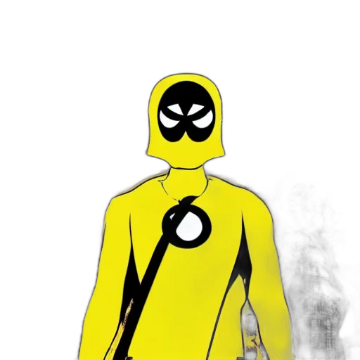 mask, jacket, staff, face, comic book art, concept art, cartoon, 3d render transparent PNG cut-out