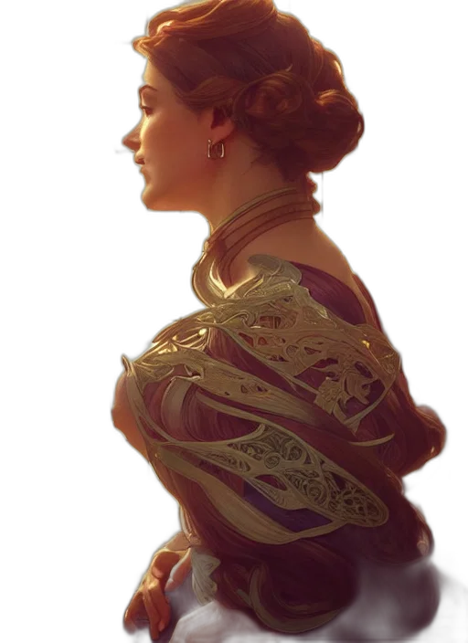 dress, crown, jewelry, jacket, photorealistic, concept art, fantasy art, oil painting transparent PNG cut-out