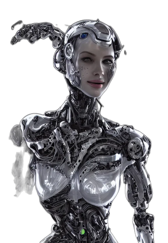 robot, dress, concept art, cyberpunk transparent PNG cut-out