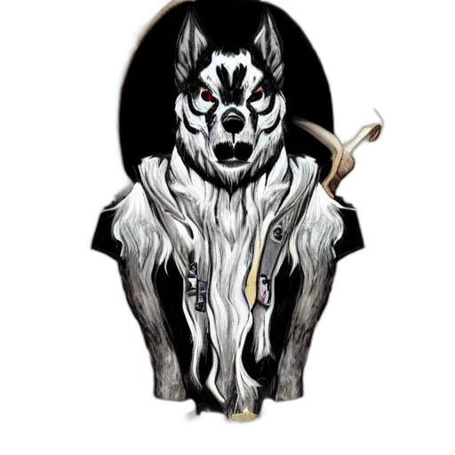 mask, staff, creature, jacket transparent PNG cut-out