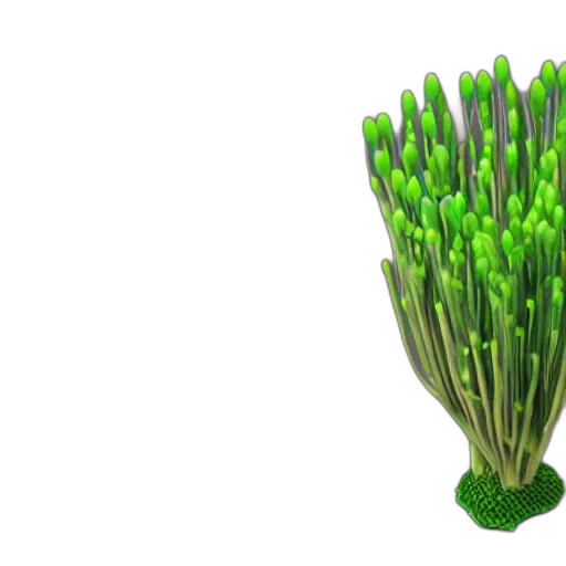 flower, weapon, crown, staff, 3d render, photorealistic, concept art, green transparent PNG cut-out