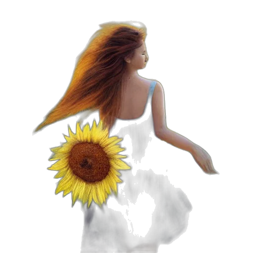 dress, flower, watercolor, photorealistic, oil painting, fantasy art, golden, dreamy transparent PNG cut-out