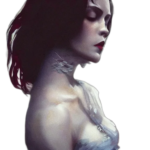 dress, jewelry, face, fantasy art, photorealistic, comic book art, concept art, underwater transparent PNG cut-out