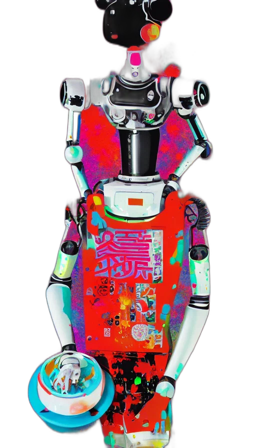 robot, jacket, dress, cyberpunk transparent PNG cut-out