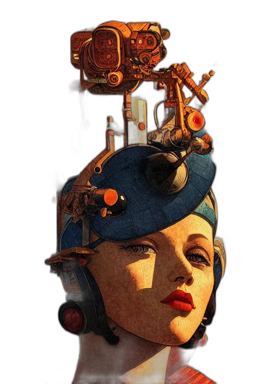 robot, hat, crown, face transparent PNG cut-out