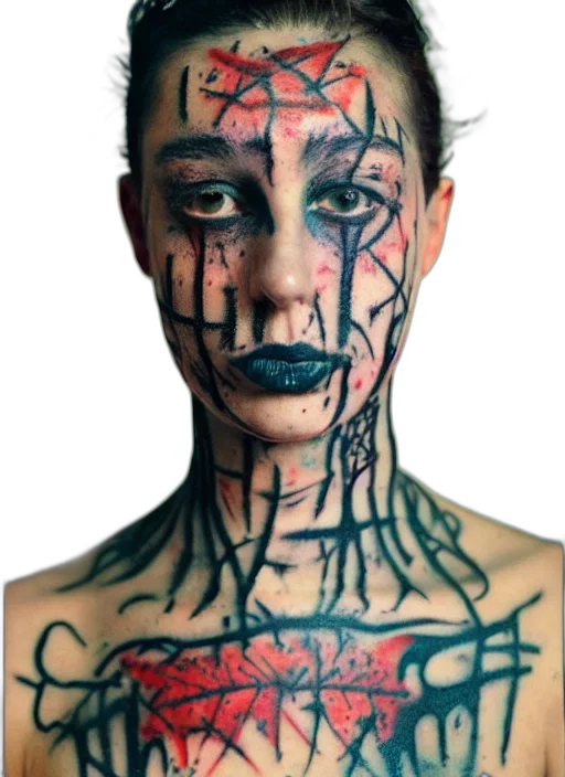 face, jewelry, mask, creature, cyberpunk, photorealistic, concept art, watercolor transparent PNG cut-out