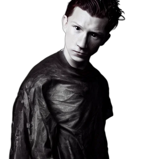 jacket, face, photorealistic, dark transparent PNG cut-out