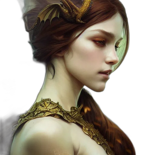 crown, face, jewelry, dress, fantasy art, photorealistic, concept art, oil painting transparent PNG cut-out