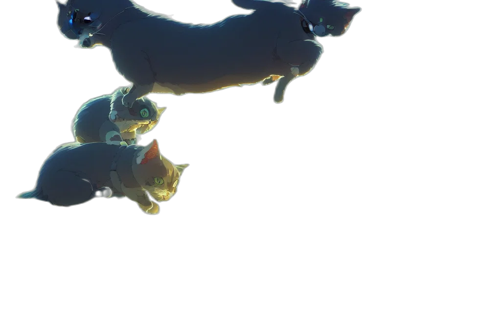 animal, staff, 3d render, concept art, outer space, underwater, studio, ghibli transparent PNG cut-out