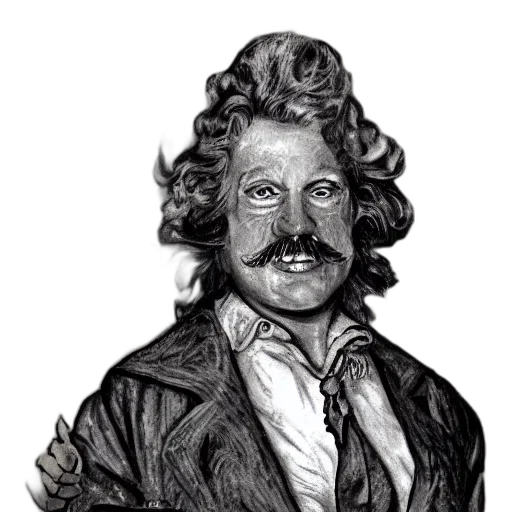 jacket, face, staff, hair, photorealistic, cartoon, concept art, comic book art transparent PNG cut-out