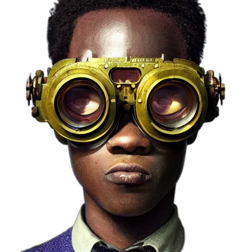 mask, face, robot, staff, concept art, comic book art, photorealistic, 3d render transparent PNG cut-out