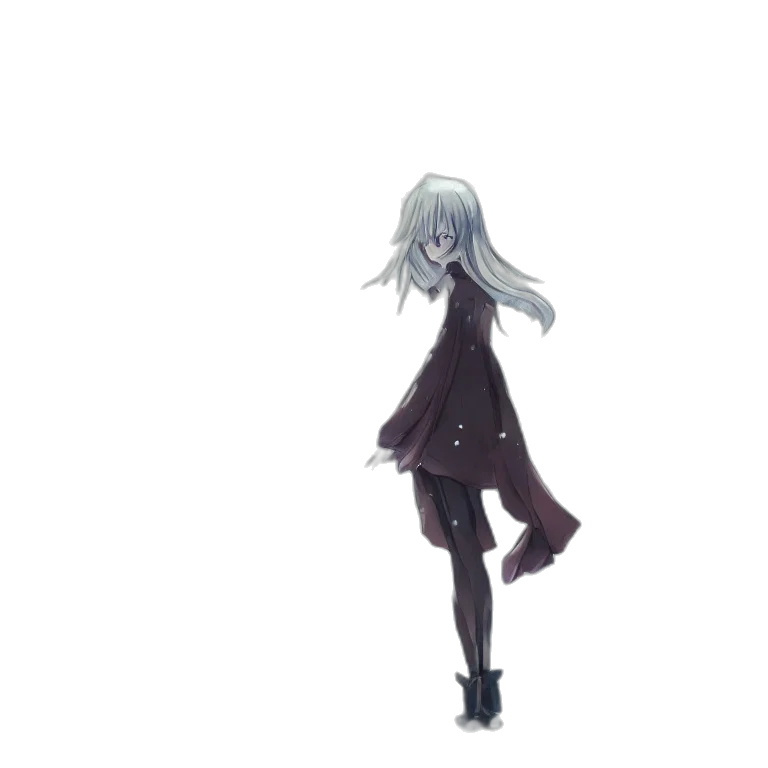 dress, staff, hair, creature transparent PNG cut-out