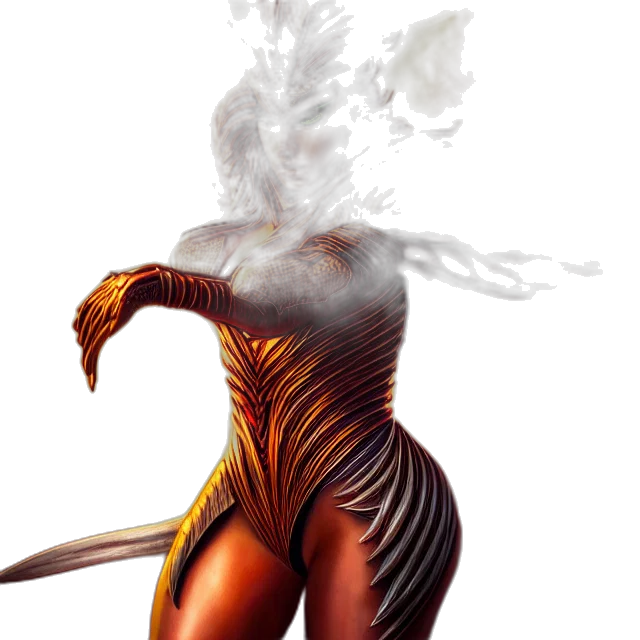 dragon, staff, concept art, fantasy art, comic book art, 3d render, fire, phoenix transparent PNG cut-out