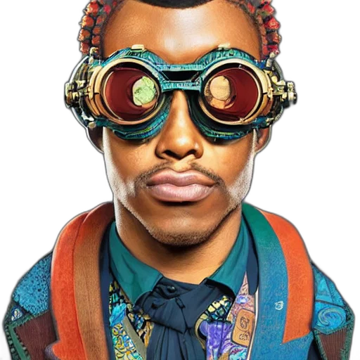 face, mask, staff, jacket, concept art, comic book art, photorealistic, cartoon transparent PNG cut-out