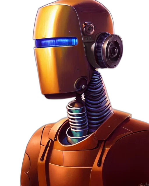 robot, staff, face, concept art transparent PNG cut-out