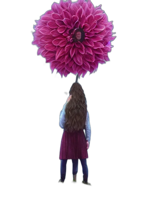 umbrella, flower, jacket, crown, 3d render, concept art, photorealistic, fantasy art transparent PNG cut-out
