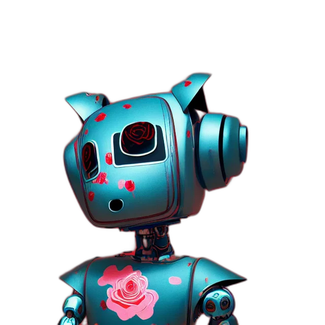 robot, flower, staff, concept art transparent PNG cut-out