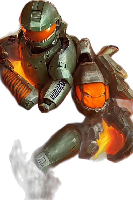 robot, weapon, concept art, pixel art, fantasy art, 3d render, fire, charmander transparent PNG cut-out