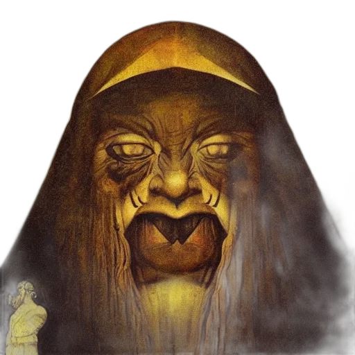 face, mask, staff, creature transparent PNG cut-out
