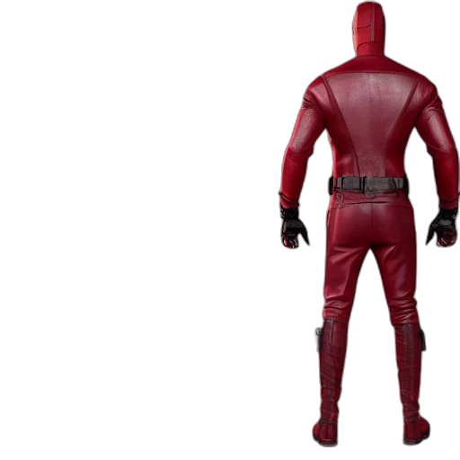 jacket, 3d render, concept art, red, daredevil, leather, suit, fullbody transparent PNG cut-out