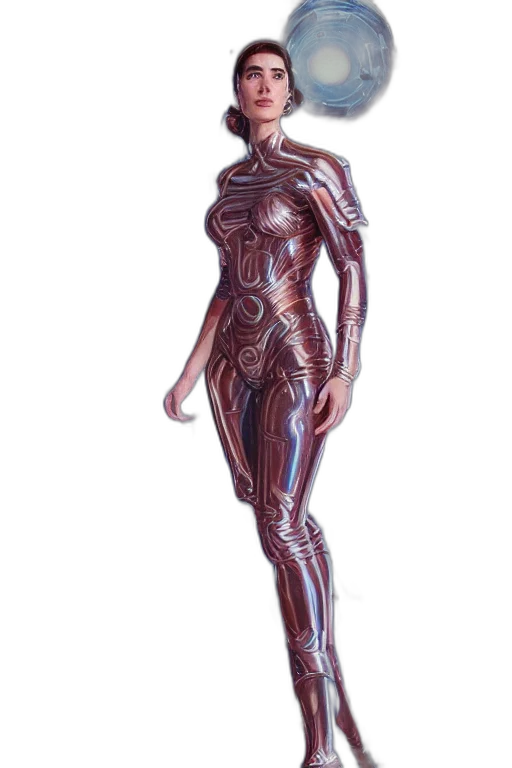 dress, robot, jewelry, staff transparent PNG cut-out