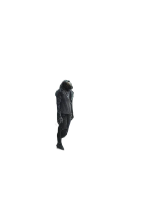 jacket, robot, creature, staff transparent PNG cut-out