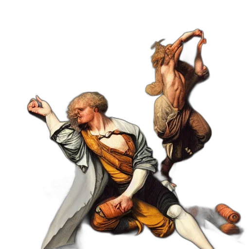 concept art, fantasy art, oil painting, photorealistic, fire, earth tones, isaac, newton transparent PNG cut-out