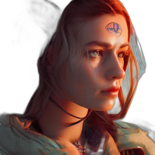face, robot, crown, mask, cyberpunk, fantasy art, concept art, photorealistic transparent PNG cut-out