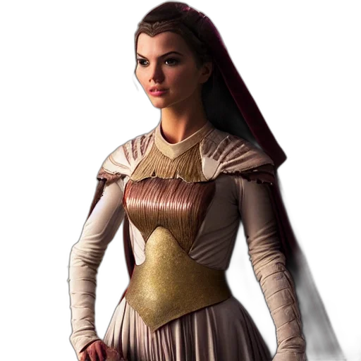 dress, staff, jewelry, concept art, fantasy art, 3d render, comic book art, victoria transparent PNG cut-out