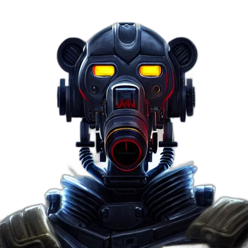 robot, face, mask, weapon transparent PNG cut-out